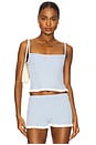view 1 of 4 Marna Rib Tank in Light Blue