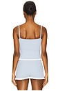 view 3 of 4 Marna Rib Tank in Light Blue