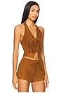 view 2 of 4 Noella Faux Suede Top in Camel