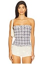 view 1 of 5 Katrina Top in Navy Blue Plaid
