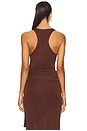 view 3 of 4 Elsy Tie Tank Top in Dark Brown