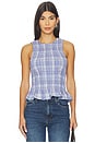 view 1 of 5 Reese Top in Blue & Red Plaid