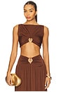 view 1 of 4 x Yhasmina Ferrara Lotte Top in Chocolate Brown