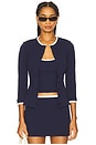 view 1 of 5 Stella Cardigan in Navy & White