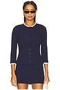 view 2 of 5 Stella Cardigan in Navy & White