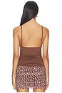 view 3 of 4 Judith Top in Chocolate Brown Polka Dot