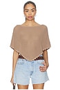 view 2 of 5 Ayla Pointelle Poncho in Taupe Neutral