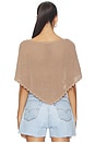view 4 of 5 Ayla Pointelle Poncho in Taupe Neutral