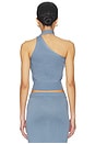 view 3 of 4 Genie One Shoulder Tank Top in Dusty Blue