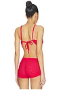 view 3 of 4 Daniella Pointelle Tie-Back Tank in Red