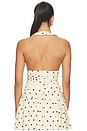 view 3 of 4 Deven Top in Yellow Brown Dot