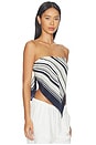 view 2 of 4 Carmen Scarf Top in Navy & Ivory