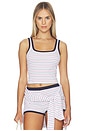 view 1 of 5 Anders Top in Red & Navy Stripe