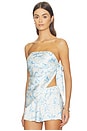 view 3 of 6 Alva Scarf Top in Blue Floral Print