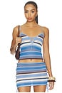 view 1 of 4 CAMISETA TIRANTES OTTILIE in Blue & Brown Stripe