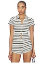 view 1 of 6 Lorraine Top in Neutral Stripe Multi