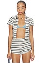 view 2 of 6 Lorraine Top in Neutral Stripe Multi