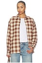 view 1 of 5 Samira Flannel Top in Brown Plaid