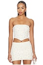 view 1 of 5 Reiley Shell Embroidered Top in Cream & Iridescent Sequin