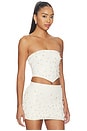 view 2 of 5 Reiley Shell Embroidered Top in Cream & Iridescent Sequin