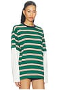 view 2 of 4 Dana Layered Tee in Green Stripe