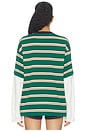 view 4 of 4 Dana Layered Tee in Green Stripe