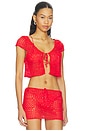 view 2 of 4 Antigua Top in Scarlet Red