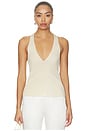 view 1 of 4 Rosanna Metallic V Neck Top in Champagne