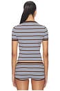 view 3 of 5 Haize Stripe Short Sleeve Tee in Blue & Brown Stripe