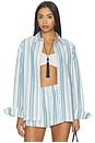 view 1 of 5 Saylor Top in Blue & Pink Stripe