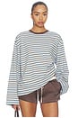 view 1 of 5 Collins Top in Light Blue Stripe Multi
