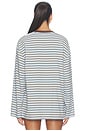 view 4 of 5 Collins Top in Light Blue Stripe Multi
