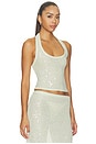 view 2 of 5 Erika Sequin Top in Seafoam Green Sequin
