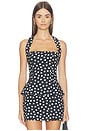 view 1 of 4 Monroe Top in Black & Ivory Dot