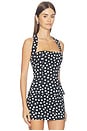 view 2 of 4 Monroe Top in Black & Ivory Dot