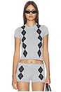 view 1 of 4 Gisselle Argyle Tee in Grey Multi