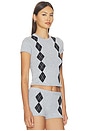 view 2 of 4 Gisselle Argyle Tee in Grey Multi