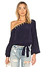 view 1 of 4 TOP UNE ÉPAULE DÉNUDÉE ALYSSA in Navy