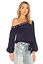 view 2 of 4 TOP UNE ÉPAULE DÉNUDÉE ALYSSA in Navy