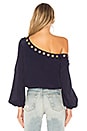 view 3 of 4 TOP UNE ÉPAULE DÉNUDÉE ALYSSA in Navy