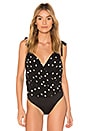 view 2 of 5 Evan Cami Bodysuit in Midnight Polka Dot
