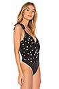 view 3 of 5 Evan Cami Bodysuit in Midnight Polka Dot