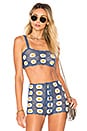 view 1 of 5 Daisy Crop Top in Blue & White