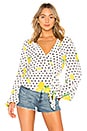 view 1 of 5 MIKAYLA ラップブラウス in Lemon Polka Dot