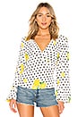 view 2 of 5 MIKAYLA ラップブラウス in Lemon Polka Dot