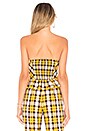 view 3 of 4 TOP CROPPED BUSTIER LIVY in Yellow Plaid