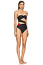 view 2 of 3 Lima Strapless One Piece in Black & Red