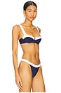 view 2 of 4 Cordelia Top in Navy Blue & White