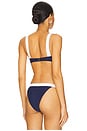 view 3 of 4 Cordelia Top in Navy Blue & White