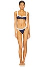 view 4 of 4 Cordelia Top in Navy Blue & White